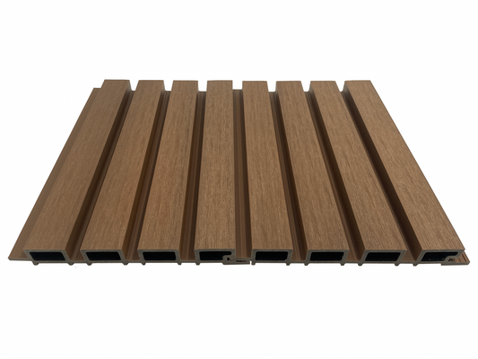 Rivestimento murale per esterni in WPC AIRSHIELD Teak misure 3000 x 219 x 26 mm Confezione: 1 scatola = 3 pezzi = 1,8 m²