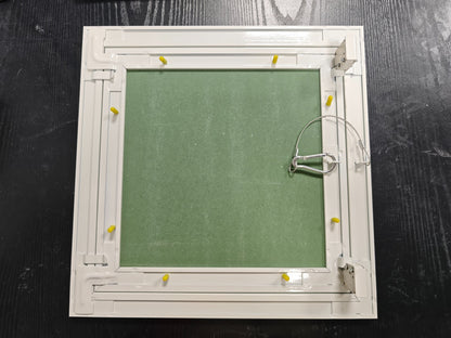 EA4040ALUWH  Formato 400x400 mm botola d’ispezione con telaio in alluminio e guarnizione, con sportello in cartongesso
