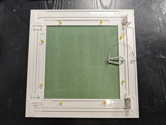 EA4040ALUWH  Formato 400x400 mm botola d’ispezione con telaio in alluminio e guarnizione, con sportello in cartongesso