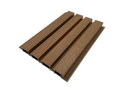 Rivestimento murale per esterni in WPC AIRSHIELD Teak misure 3000 x 219 x 26 mm Confezione: 1 scatola = 3 pezzi = 1,8 m²
