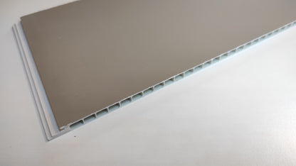 Buildec rivestimento murale ad incastro in PVC STYLISH Color Grigio Tortora, altezza 280 x 40 cm, 7 pezzi, da interni (su pallet a perdere)
