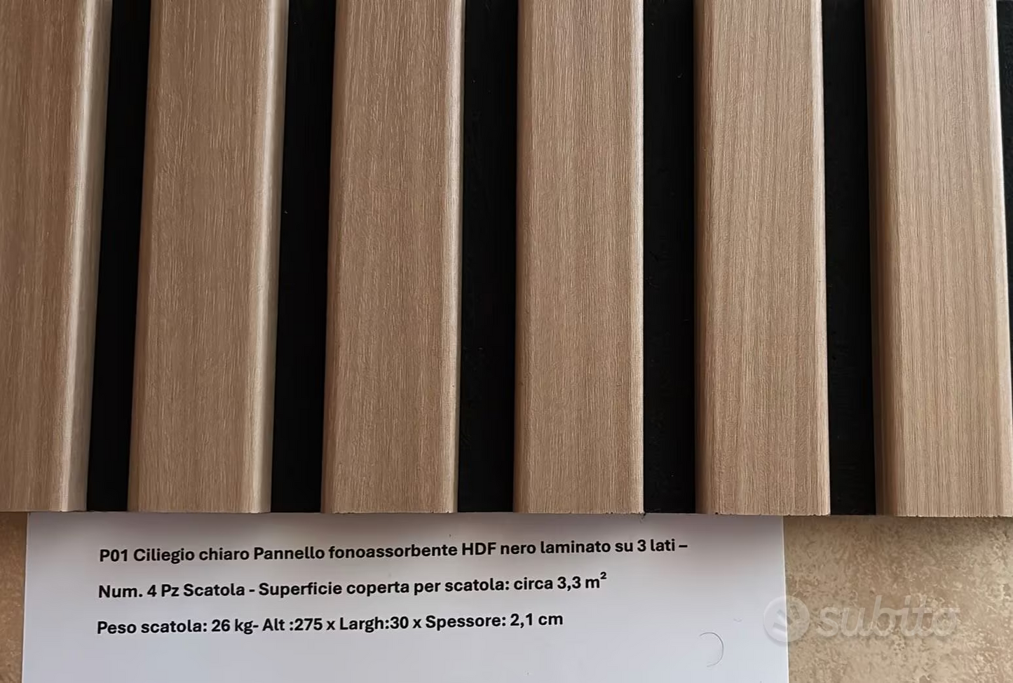 Akushield – Pannello fonoassorbente decorativo in MDF e PET, 2750 x 300, vari colori, 4pz