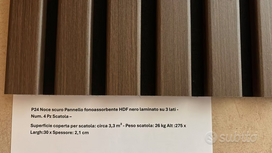 Akushield – Pannello fonoassorbente decorativo in MDF e PET, 2750 x 300, vari colori, 4pz