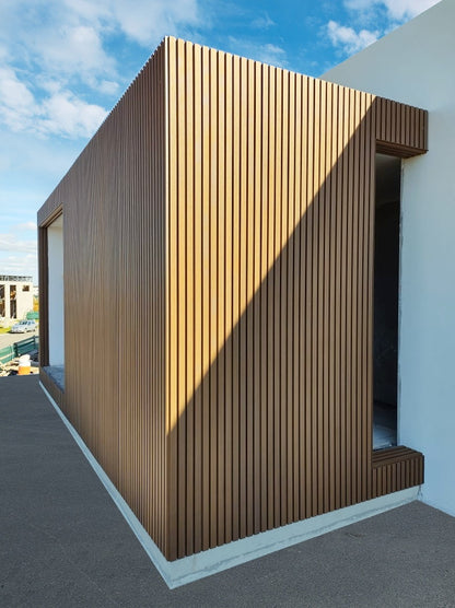 Rivestimento murale composito in WPC AIRSHIELD con finitura legno spazzolato, misure 2800 x 219 x 26 mm, 3,36 m² , 2 scatole, 6 pezzi, per esterni (su pallet a perdere)