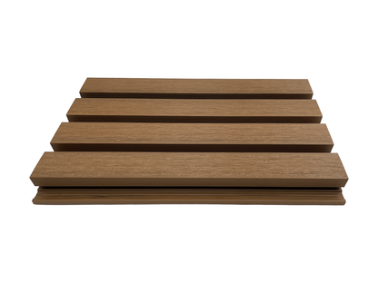 Rivestimento murale per esterni in WPC AIRSHIELD Teak misure 3000 x 219 x 26 mm Confezione: 1 scatola = 3 pezzi = 1,8 m²